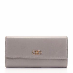 Ferragamo Gancini Wallet gray leather with dustbag